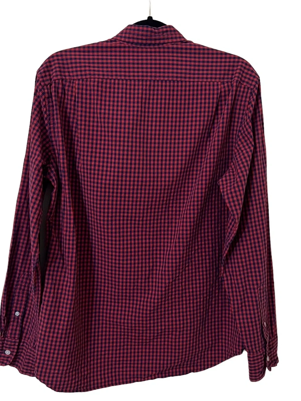 J. Crew Mens Medium Red Flex Washed Shirt Check Gingham Button Up Slim Fit